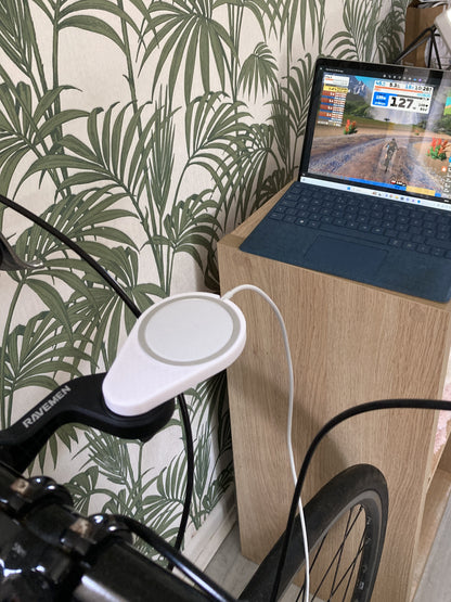 Zwift Iphone MagSafe charging Dock for Indoor cycling and training, fits a Garmin Mount, perfect for Zwift rides.