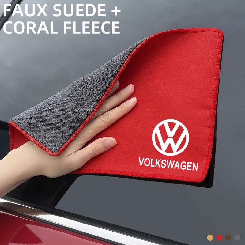 Volkswagen Towels displayed in Red colours combinations.