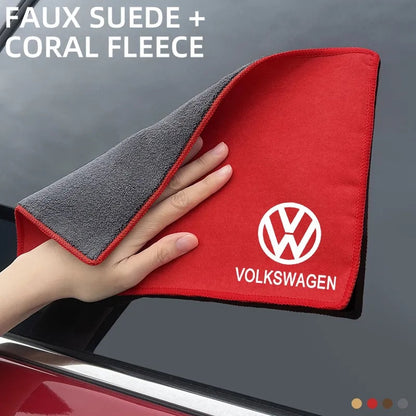 Volkswagen Towels displayed in Red colours combinations.